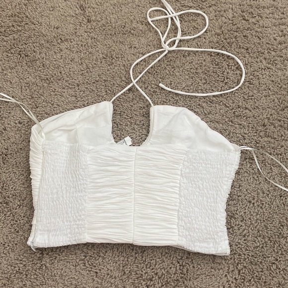 Zara white draped halter top small used - Picture 2 of 5